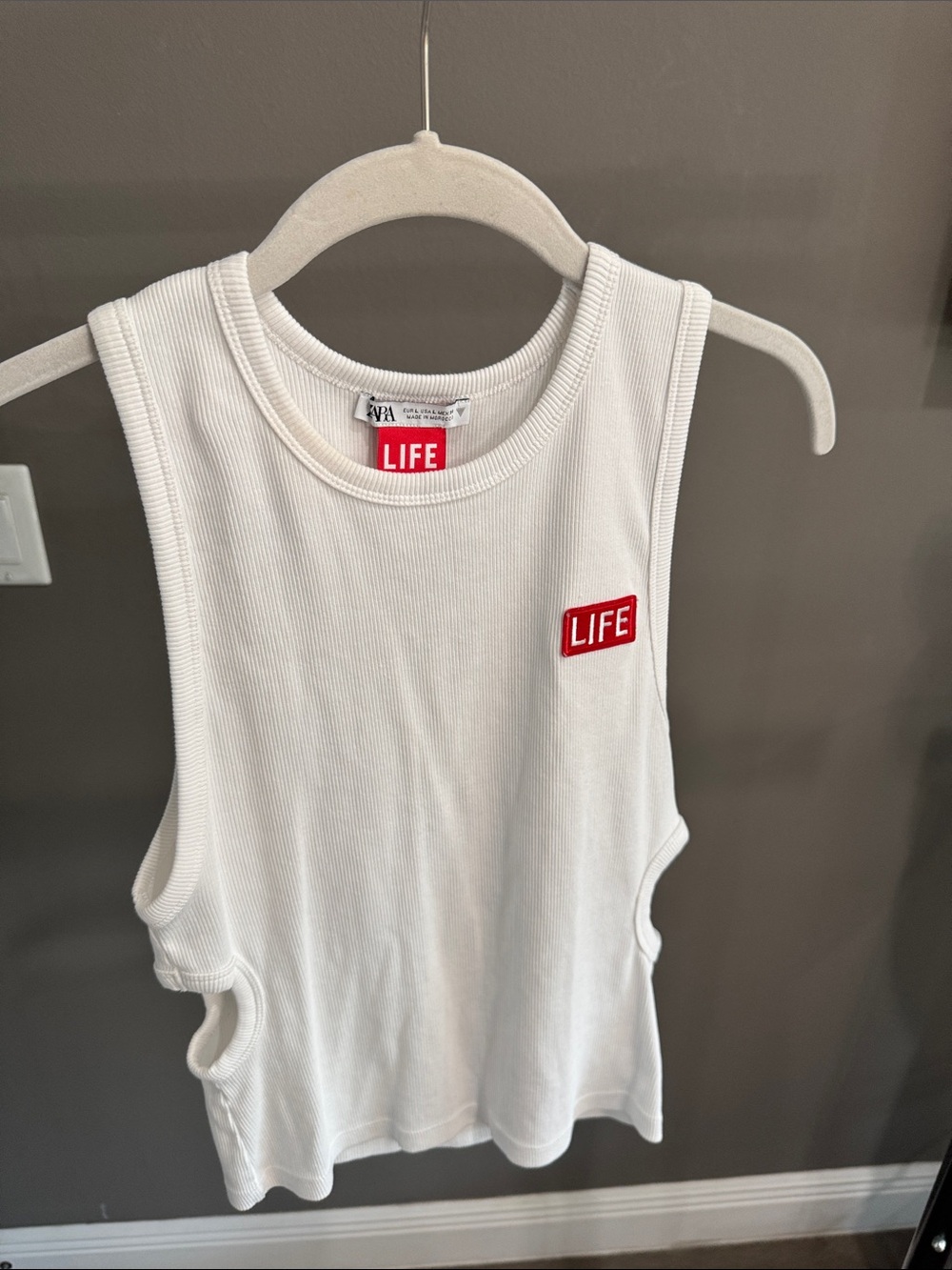 White Ribbed Tank Top